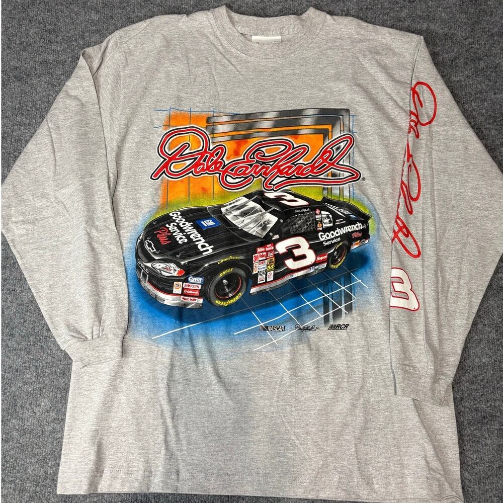 Vintage Dale Earnhardt 3 Goodwrench NASCAR Long Sleeve Shirt Mens XL  Racing Tee